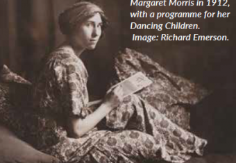 Margaret Morris in 1912, with a programme for her Dancing Children. 
